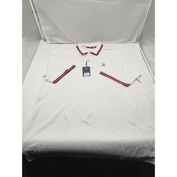 Psycho Bunny Other - Psycho Bunny Kingsbury Pique Polo Mens 3XL White New NWT Short Sleeve Tipped